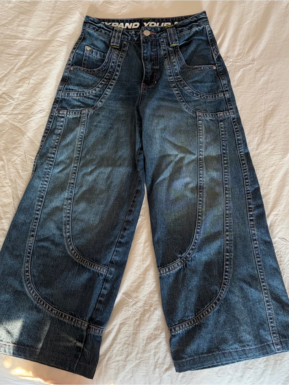 Women’s A.LAB Analog Curved Blue Wash Rave Jeans